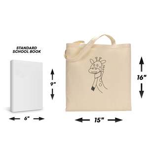 Sac fourre-tout noir girafe de niveau de base pour enfants – Sacs à colorier et à peindre pour étudiants et sacs messager - Product Image 3