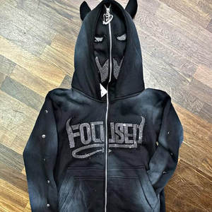 Survêtement deux pièces de luxe personnalisé pour homme, style hip-hop urbain, en molleton 400 g/m², avec imprimé motif automne et capuche - Product Image 3