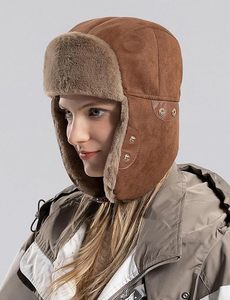 Sombrero de trampero de invierno informal para hombres y mujeres Gorra de soldado cálida con forro a prueba de viento Unisex para uso diario - Product Image 5