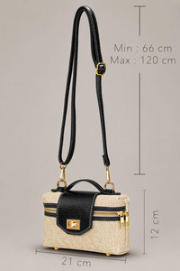 Custom Logo Women's Woven <b>Vanity</b> <b>Case</b> Crossbody Trunk Bag Zipper Waterproof OEM Black Top Handle ODM Private Label Manufacturer - Product Image 2