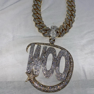 Cadena nueva moda diamantes 925 plata esterlina personalizado helado diamante encanto colgante con blanco Unisex estilo Hip Hop - Product Image 3