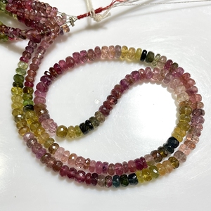 Cuentas multiturmalina facetadas con forma de Rondelle, cuentas de piedras preciosas naturales de 4-5MM para la fabricación de joyas - Product Image 5
