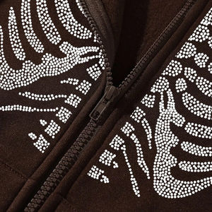 2025 sur mesure strass sweats à capuche hiver basiques, coton mélangé produit hommes sweats à capuche pas cher prix fermeture éclair hommes strass sweats à capuche - Product Image 5