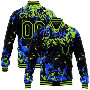 แจ็กเก็ตสองสีแบบเต็มตัวลาย BOMBER แบบสแนปเลตเตอร์สีส้มดำเทาแบบลำลองสำหรับฤดูหนาว - Product Image 3