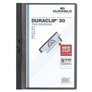 Durable DURACLIP 30 DIN A4 Hard Plastic <b>Clipboard</b> with Black Back Cover and Clip Black Color - Product Image 3