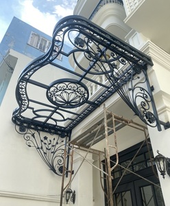 Ngoài trời wrought sắt tán Hướng dẫn sử dụng kính mái hiên rắn mưa nơi trú ẩn mặt trời nơi trú ẩn treo tường mái hiện đại biệt thự ứng dụng - Product Image 5