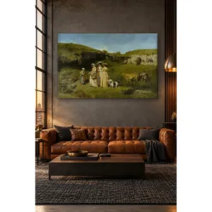 Impression sur toile « Fida Courbet Peasant Ladies Strolling in the Countryside » - Product Image 2