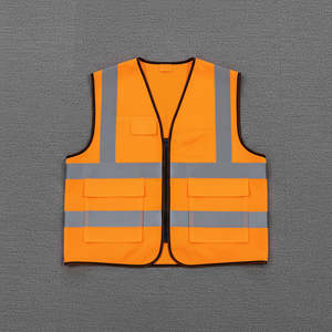 Chaleco de Seguridad Reflectante de Alta Visibilidad Rojo con Luces LED Personalizables, Impermeable, con Múltiples Bolsillos, Clase 2 ANSI para Construcción - Product Image 3