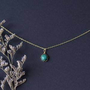 Malachite Naturelle pour Femme Collier avec Pendentif en Argent 925 Dainty Collier de Mariage à Empiler Cadeau pour Femme - Product Image 4
