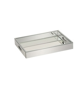 Bandeja acrílica con mango dorado de último diseño bandeja acrílica de forma rectangular de calidad creativa para bandeja acrílica decorativa de mesa - Product Image 2