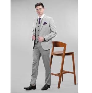 Traje de Hombre de Tres Piezas Gris Claro Elegante de Calidad de Exportación para Fiestas de Padrinos de Boda y Personalización al por Mayor Disponible a Precio de Exportación - Product Image 1