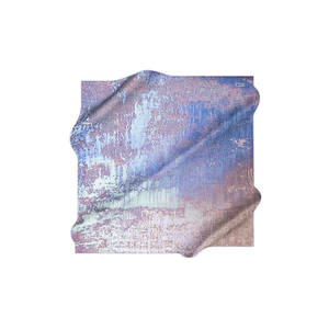 ผ้าพันคอผ้าไหมซาตินสีน้ำเงินลายวินเทจแบบนามธรรม - Product Image 2