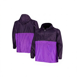 Fraternity Greek Organization Two-Tone Color Waterproof Windbreaker <b>Jacket</b> | Hooded Half-Zip | <b>Summer</b> Thin | OEM/ODM - Product Image 1