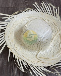 Sombrero Pava Boricua al por Mayor para Adultos, Sombrero Tradicional Puertorriqueño Pava Bad Bunny, Sombrero de Paja Natural con Hojas de Palma Blancas - Product Image 6