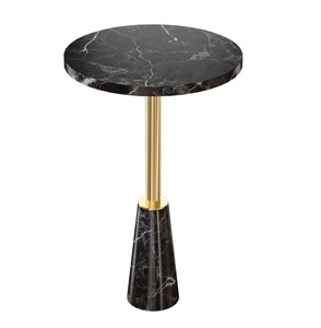 Mesa de mármol moderna Base metálica Muebles de comedor Mesa de comedor redonda de lujo y pulido brillante hecho a mano. - Product Image 2