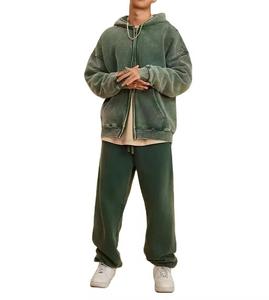 Trending Custom Rhinestone Sunfade Knitted Pullover Hoodie Winter Streetwear Casual <b>100</b>% Cotton Breathable Drop Shoulder Unisex - Product Image 1