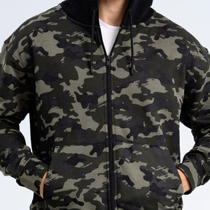 Sweat à capuche zippé en polaire d'hiver 100% respirant pour hommes, haute qualité, service OEM personnalisé, design de poche, matière polyester/coton - Product Image 5