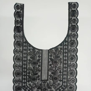 Diseñador bordado cuello lentejuelas trabajo cosido estilo étnico estilo Kurti Saree vestido hogar Textiles con parches - Product Image 1