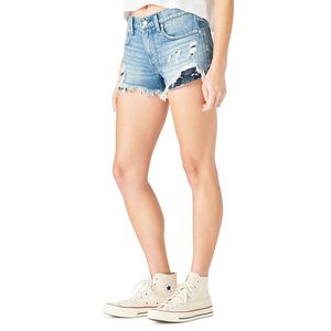 Shorts in denim da donna Lucky Brand, strappati e sfrangiati, stile vintage, taglie forti, con strass, vestibilità dritta, sexy, taglia 32 - Product Image 2