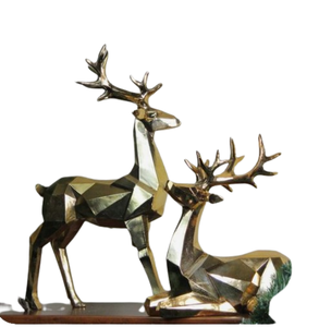 งานฝีมือจากโลหะรูปปั้นกวางตั้งทำจากอลูมิเนียมสำหรับตกแต่งบ้านและสำนักงาน - Product Image 2
