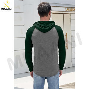 Sweat-shirt à capuche pour homme, manches longues, décontracté, athlétique, mode, pull à capuche avec col contrasté et cordon de serrage - Product Image 4