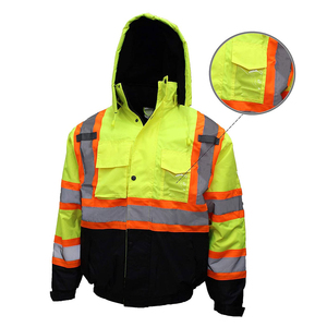 Veste de sécurité adulte personnalisable à manches longues vêtements réfléchissants pour hommes en polyester et coton avec logo personnalisable - Product Image 3