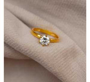 Anillo de diamante certificado IGI minimalista de oro sólido de 18 quilates de forma hermosa para joyería de compromiso o ropa informal - Product Image 1