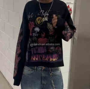 เสื้อยืดคอกลมทรงหลวมใส่ได้ทั้งชายและหญิงทรงหลวมพอดีตัวผ้าฝ้าย100% ลายกราฟิกเฮฟวีเวตดีไซน์และโลโก้ตามสั่ง - Product Image 6