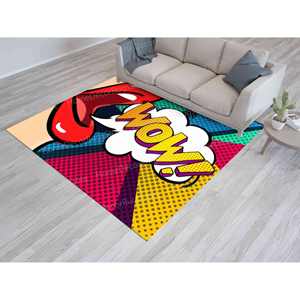 Tapis imprimé : Graffiti, Lèvre, Personnalisé, POP ART, Salle de bain, Intérieur, Entrée, Murale, Femme, Cadeaux personnalisés, Tapis fin non tissé - Product Image 3