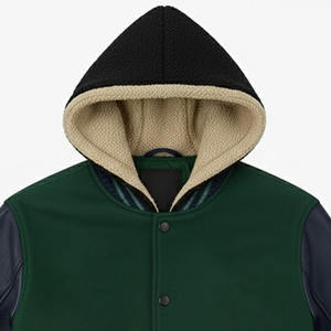 Veste universitaire d'hiver pour homme, veste matelassée élégante et confortable avec fermeture éclair sur le devant, col rond, service OEM, look moderne et tendance - Product Image 4