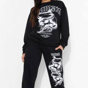 Chándal de marca de entrenamiento sólido de calle alta de talla grande para mujer, conjunto de chándal de gran tamaño personalizado transpirable de dos piezas para niñas - Product Image 2