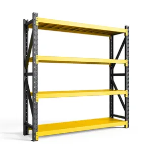 4-tier Shelving Unit $200 KG Per Shelf Adjustable Metal Storage Shelf For Household Spaces