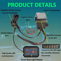 Panneau de commande d'éclairage RGB à 6 interrupteurs avec boîtier de contrôle de circuit, commutation 3 couleurs, panneau de commande à bouton-poussoir universel 12V pour voiture 4x4 et camping-car