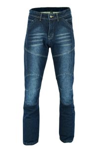 Jeans de moto uni bleu marine à logo personnalisé, EN17092 Jeans en denim froissé délavé pour hommes, protection de choix - Product Image 3