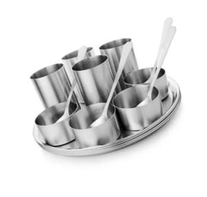 Juego de cena de acero inoxidable martillado artesanías personalizadas comedor de alta calidad juego de cena reutilizable de 5 piezas - Product Image 2