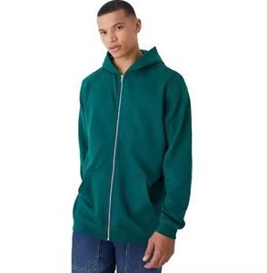 Sweat à capuche pour homme 100% coton thermique à fermeture éclair complète Design personnalisé bouffant imprimé imperméable lourd GSM pour l'hiver - Product Image 1