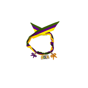 Écharpe florale perlée pour le jour du match, bandana, collier orné de perles faites à la main, foulard vintage personnalisable pour femme, tenue de villégiature - Product Image 4