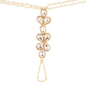 Fabricantes de joyería India Faux Pearl Beaded Finger Ring Pulsera de cristal para mujeres Joyería al por mayor, Blanco - Product Image 1