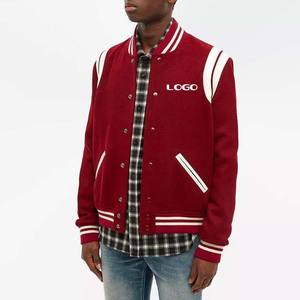 Veste de baseball pour hommes Letterman Button Down Varsity Jackets à vendre Logo personnalisé OEM avec manches en cuir et broderie Design College - Product Image 1