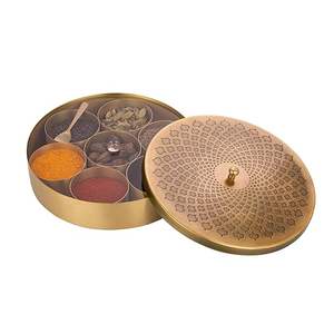 Caja organizadora de especias de Metal de calidad superior al por mayor de HF Crafts para cocina india y almacenamiento de hierbas y especias - Product Image 3