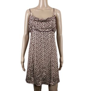 Free People Minidress Bohemian Kai Print Taglia Media, Stampa Floreale Caffè, Silhouette a Trapezio, Vita Naturale, in Chiffon - Product Image 2
