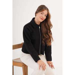 Chaqueta con Patrón Bouclé Negro al por Mayor para la Temporada de Otoño - Product Image 3
