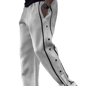 Wholesale <b>Men</b> <b>Jogger</b> Sporsity <b>Loose</b> <b>Fit</b> <b>Men's</b> Sweatpants With Contrast Piping, Button Side and Drawstring Waist Sweatpants <b>Men</b> - Product Image 1