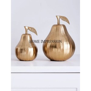 Color negro recubierto de polvo y chapado en oro Apple y pera diseñador conjunto de 2 escultura de Metal resistente acentos decorativos para el hogar - Product Image 2