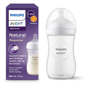 Philips Avent Natural Response <b>Baby</b> <b>Bottle</b> <b>Baby</b> <b>Bottle</b>, 260 ml, for Newborns from 1 Month, BPA-Free (Model SCY903/01) - Product Image 4