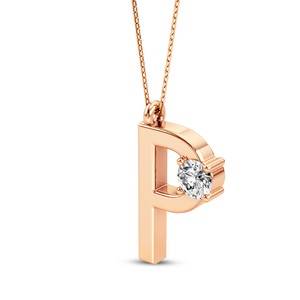 Colgante con Inicial Personalizada, Diamante Cultivado en Laboratorio VVS VS EF, Plata de Ley 925 con Acabado en Oro, Joyería Fina de Moda - Product Image 5