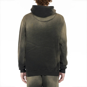 Usine de haute qualité personnalisé poids léger coton Polyester pull vierge surdimensionné lavage à l'acide déchiré ourlet brut sweats à capuche - Product Image 2