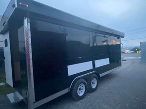 Remolque de comida callejera personalizable, carrito de helado móvil rápido con equipo de horneado para aperitivos, perritos calientes, dulces, patatas fritas hechas de aluminio - Product Image 5