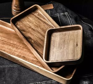 ถาดไม้วอลนัททรงกลมสีน้ำตาลชนบทขนาดเล็กออกแบบได้ตามที่ต้องการถาดใส่อาหารพร้อมที่จับถาดใส่สาร์ธรรมชาติ - Product Image 1