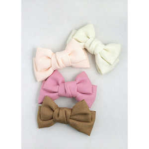 Grazioso Fermaglio per Capelli Intrecciato per Ragazze, Fiocco in Raso e Gros-grain, Elegante Clip Natalizia con Perle in Lega e Plastica, Perfetta Decorazione per Capelli - Product Image 4